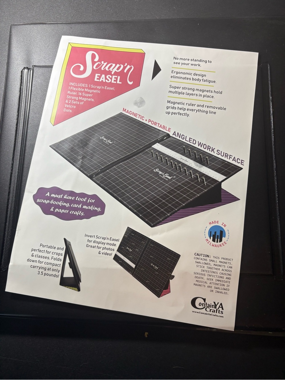 ContanYA Crafts Scrap'n Easel - Black